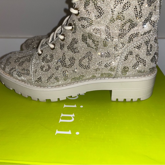 Gianni Bini Balynne Gold Combat Boots - Picture 4 of 8